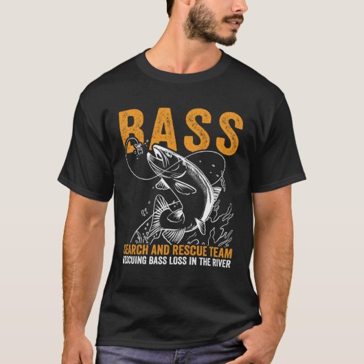 Bass Fishing Search And Rescue Team Fisherman Angl T-Shirt (Vorderseite)