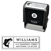 Bass Fishing | Selbstfarbige Rücksendeadresse Permastempel (Beispiel)