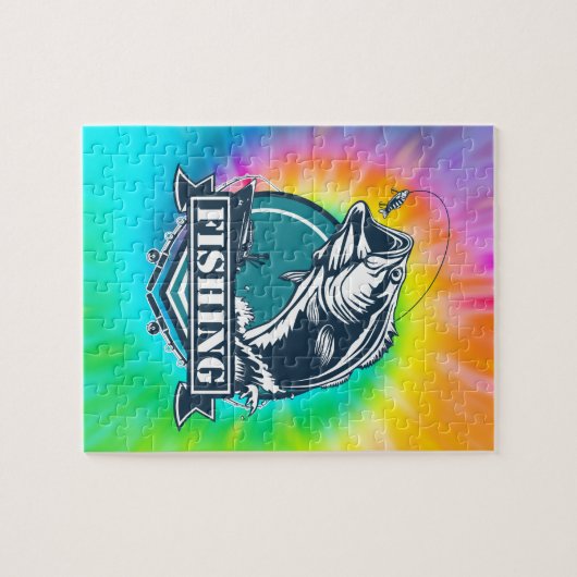 Bass Fishing Vector TyDy Puzzle (Horizontal)