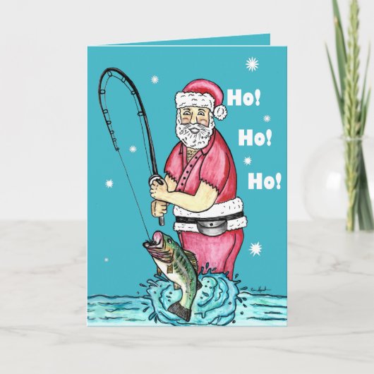 Bass Fishing Weihnachten Karte (Vorderseite)