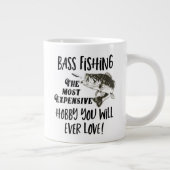 Bass Fishing Zitat Funny Angler Hobby Sport Jumbo-Tasse (Rechts)