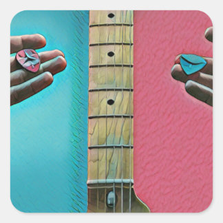 Bass-Gitarrist-Geschenke Quadratischer Aufkleber