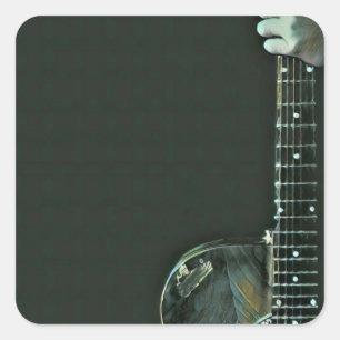 Bass-Gitarrist-Geschenke Quadratischer Aufkleber