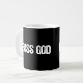 Bass-Gott-Schwarzes Kaffeetasse (Vorderseite Links)