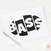 Bass Guitar Black klopfen Textdesign aus Ovaler Aufkleber (Umschlag)