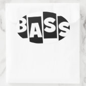 Bass Guitar Black klopfen Textdesign aus Ovaler Aufkleber (Tasche)