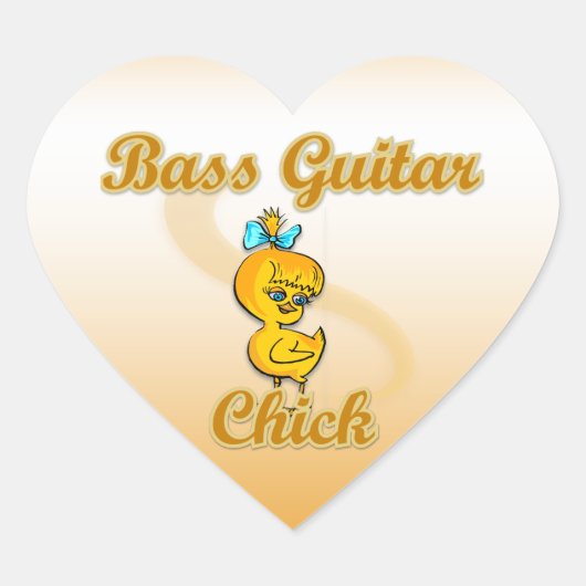 Bass Guitar Chick Herz-Aufkleber (Vorderseite)