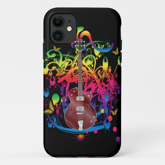 Bass Guitar Color Splash Case-Mate iPhone Hülle (Rückseite)