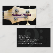Bass Guitar Headstock mit Name Business Card Visitenkarte (Vorne/Hinten)