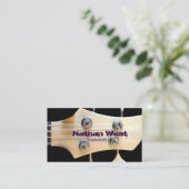 Bass Guitar Headstock mit Name Business Card Visitenkarte (Stehend Vorderseite)