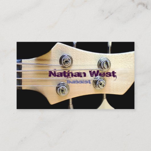 Bass Guitar Headstock mit Name Business Card Visitenkarte (Vorderseite)