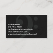 Bass Guitar Headstock mit Name Business Card Visitenkarte (Rückseite)