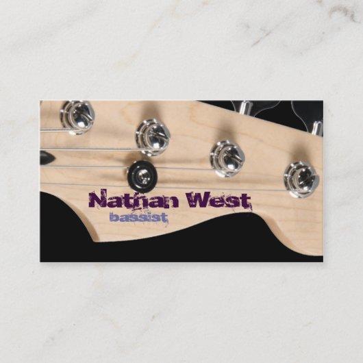 Bass Guitar Headstock mit Name Business Card Visitenkarte (Vorderseite)