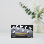 Bass Guitar Headstock mit Name Business Card Visitenkarte (Stehend Vorderseite)