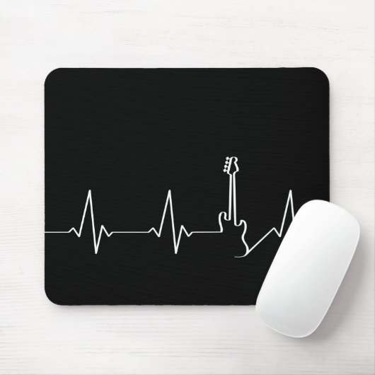 Bass Guitar Heartbeat Mousepad (Mit Mouse)