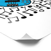 Bass Guitar Musical Notes Bassist Musiker Fotodruck (Ecke)