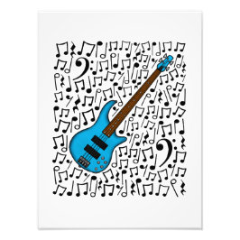 Bass Guitar Musical Notes Bassist Musiker Fotodruck