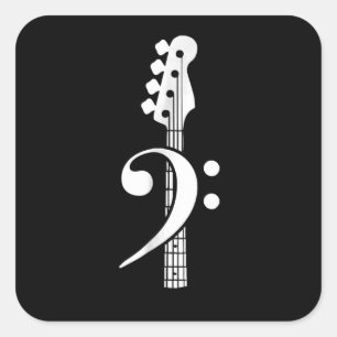 Bass Guitar Player - Bass Guitar Musician Quadratischer Aufkleber