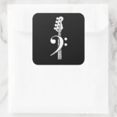 Bass Guitar Player - Bass Guitar Musician Quadratischer Aufkleber (Tasche)