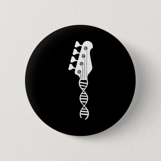 Bass Guitar Player Bassist Button (Vorderseite)