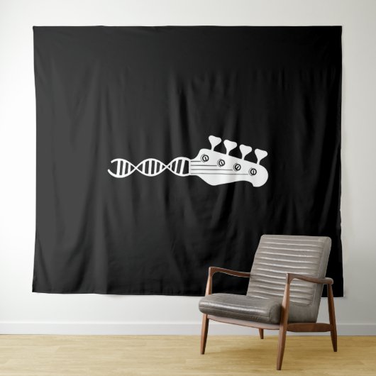 Bass Guitar Player Bassist Wandteppich (Beispiel (Horizontal))