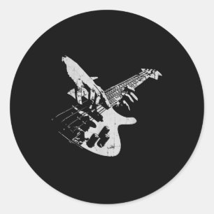 Bass Guitar Player Gift Bassist Runder Aufkleber
