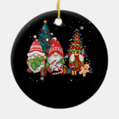 Bass Guitar Player Gnomes Funny Christmas Tree Lig Keramik Ornament (Hinten)