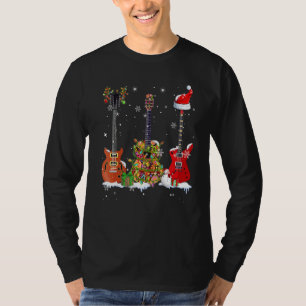 Bass Guitar Player Weihnachtsmannmütze Reindeer Gu T-Shirt