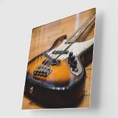 Bass Guitar Quadratische Wanduhr (Winkel)