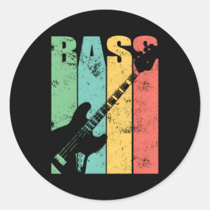 Bass Guitar Runder Aufkleber