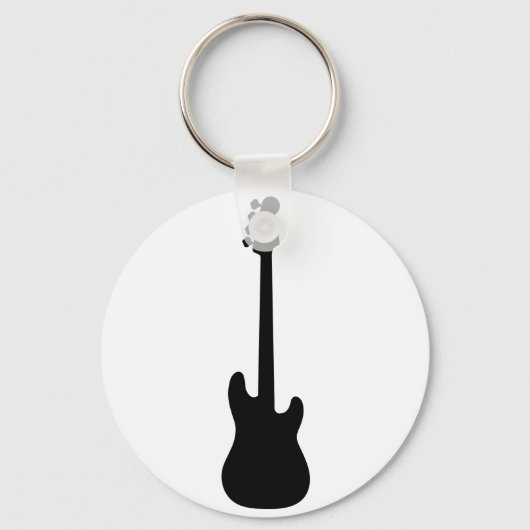 Bass Guitar Silhouette, Musikinstrument Schlüsselanhänger (Vorderseite)