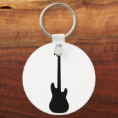 Bass Guitar Silhouette, Musikinstrument Schlüsselanhänger (Vorderseite)
