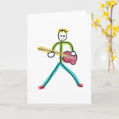 Bass Guitar Stickman Karte (Gelbe Blume)
