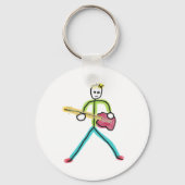 Bass Guitar Stickman Schlüsselanhänger (Rückseite)