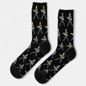 Bass Guitar Stickman Socken (Linkes Detail)