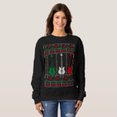 Bass Guitar Ugly Christmas Sweater Guitar Player X Sweatshirt (Vorne ganz)