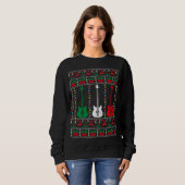Bass Guitar Ugly Christmas Sweater Guitar Player X Sweatshirt (Vorne ganz)