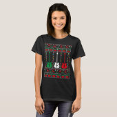 Bass Guitar Ugly Christmas Sweater Guitar Player X T-Shirt (Vorne ganz)