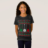Bass Guitar Ugly Christmas Sweater Guitar Player X T-Shirt (Vorne ganz)