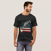 Bass Guitar Us Flag T - Shirt Bass Player Tee Shir (Vorne ganz)