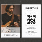 Bass Guitarist Musician QR Code Photo Visitenkarte