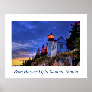 Bass-Hafen-Licht, Maine Poster