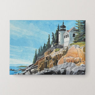 Bass Harbor Leuchtturm Button