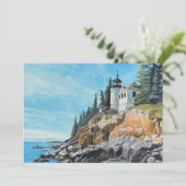 Bass Harbor Leuchtturm Einladung (Stehend Vorderseite)