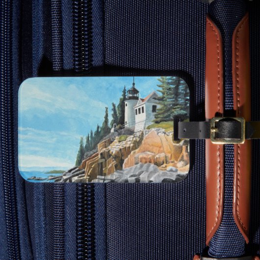 Bass Harbor Leuchtturm Gepäckanhänger (Vorderseite Insitu 4)