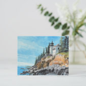Bass Harbor Leuchtturm Postkarte (Stehend Vorderseite)