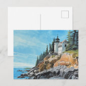 Bass Harbor Leuchtturm Postkarte (Vorne/Hinten)