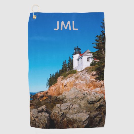 Bass Harbour Acadia Lighthouse Golfhandtuch (Vorderseite)