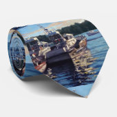 Bass Harbour Classic Fishing Boat Art Krawatte (Gerollt)