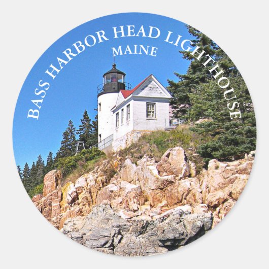 Bass Harbour Head Lighthouse Maine Große Sticker (Vorderseite)